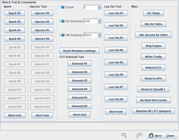 Bench Test & Commands