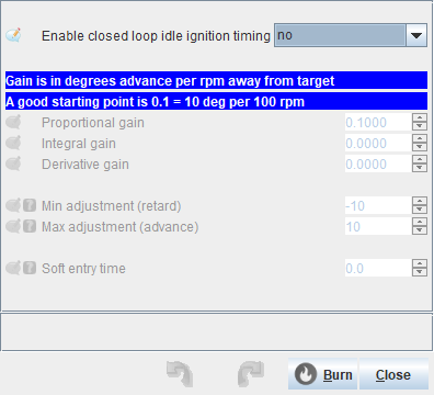 Closed-loop idle timing