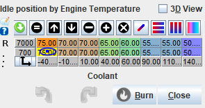 Idle position by Engine Temperature