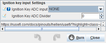 Ignition key input Settings