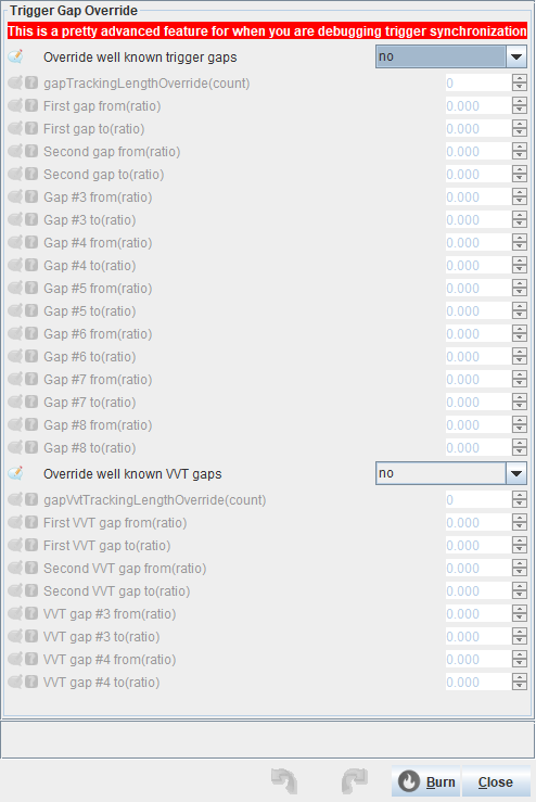 Trigger Gap Override