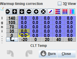 Warmup timing correction