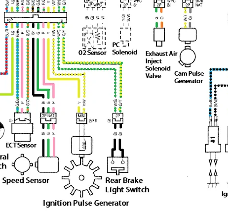 CBR600 wiring diagram showing the same trigger as a 99 VFR800