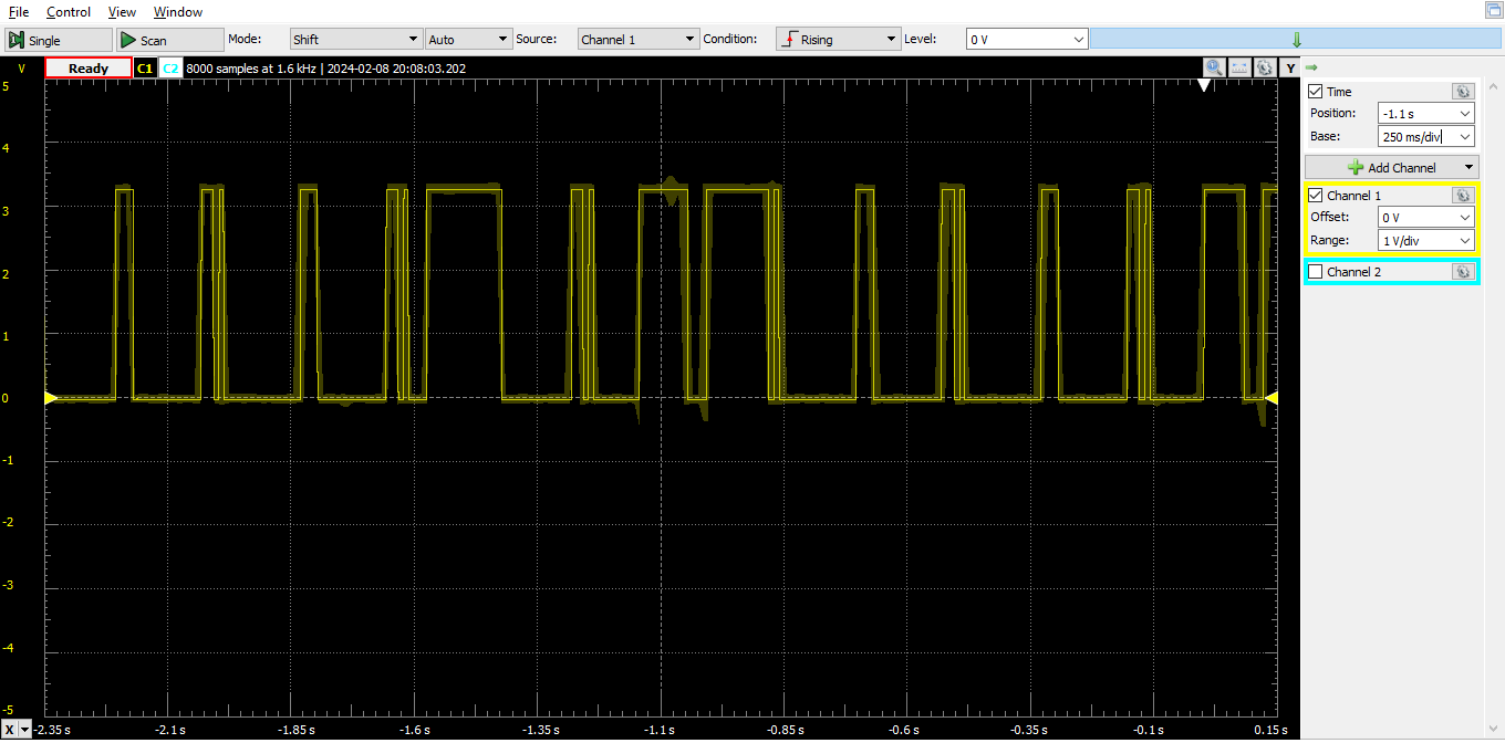 output of CRANK pad while cranking, this is what the MCU sees