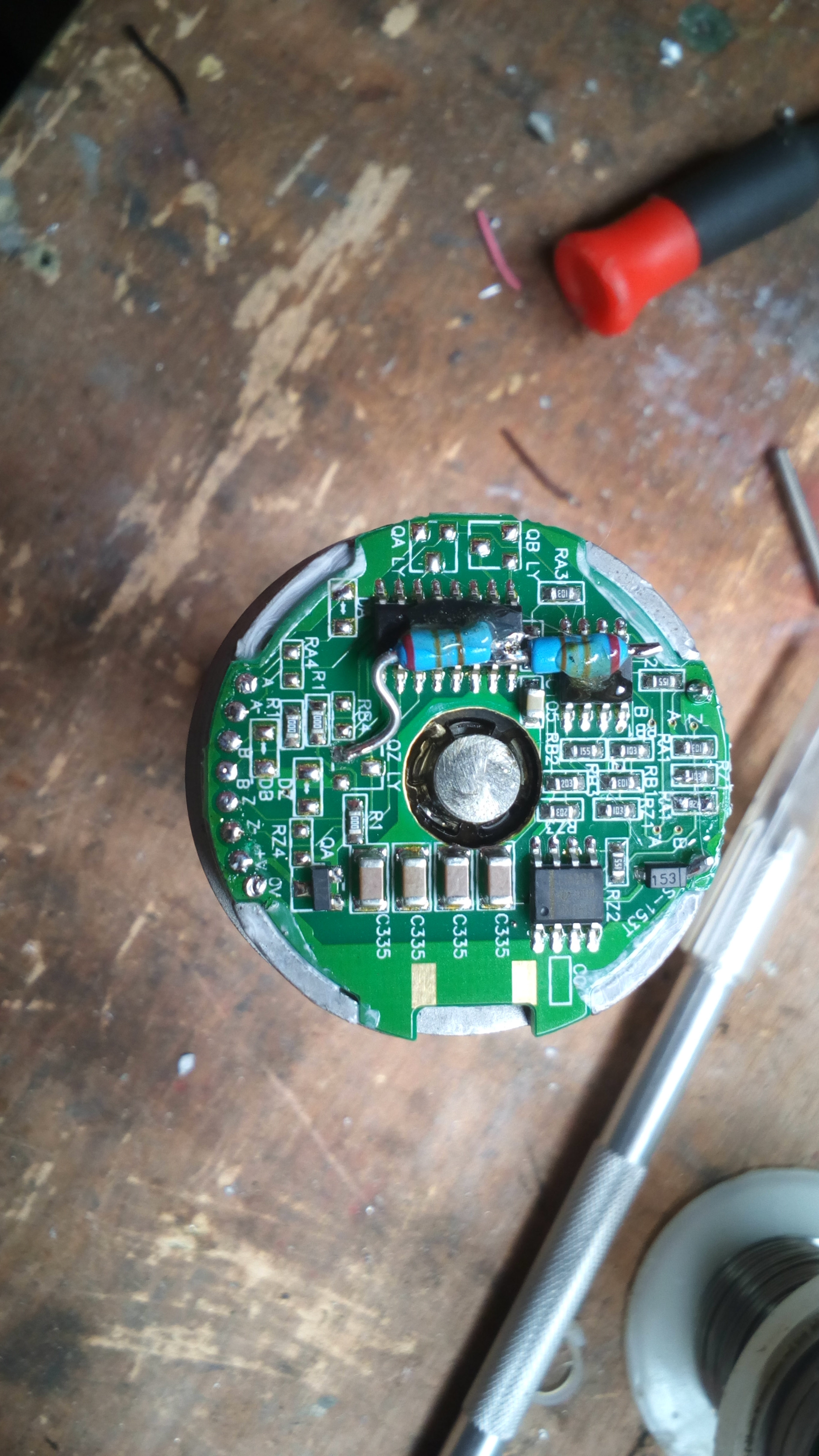 rotary encoder modded for fiber optics